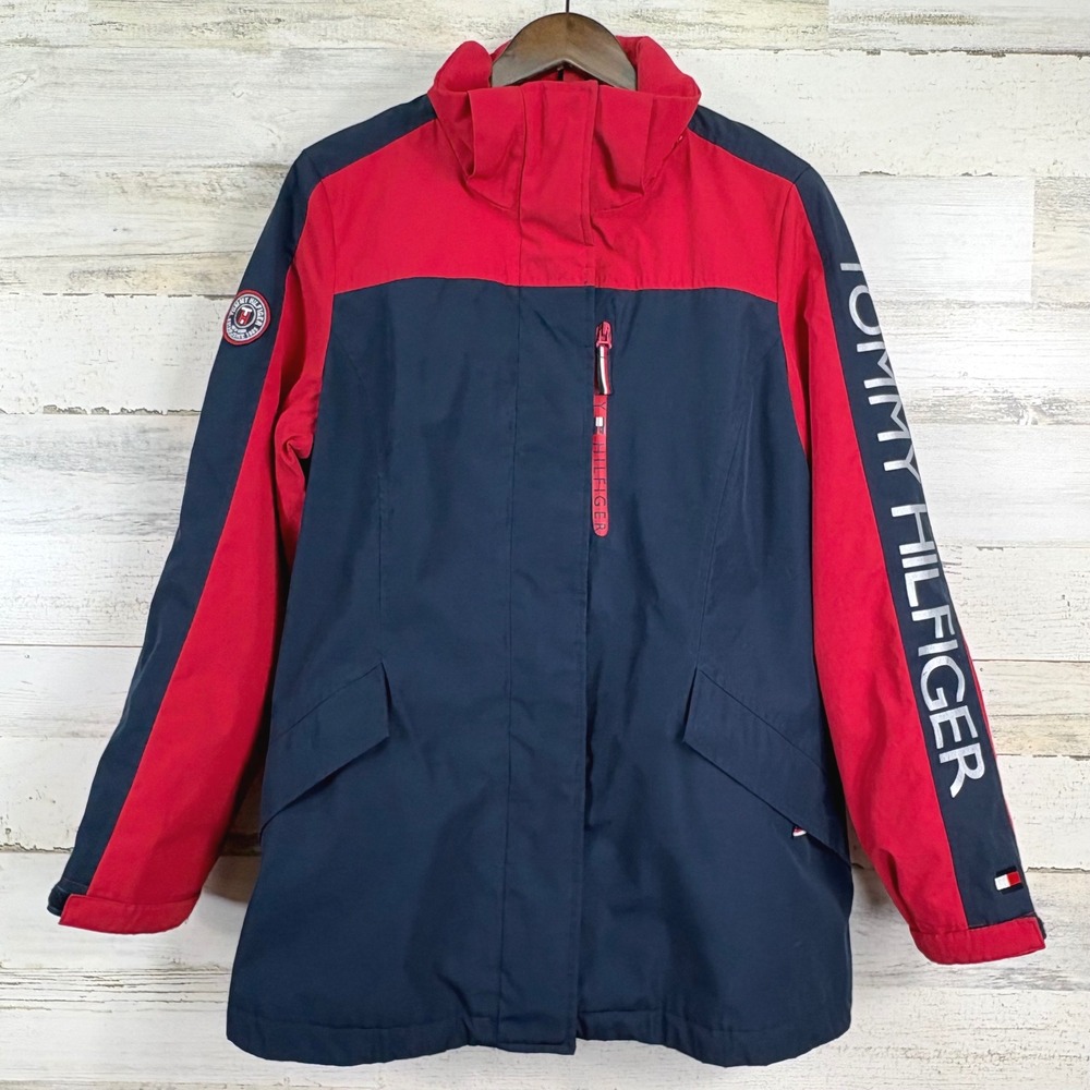 Tommy Hilfiger 3-in-1 All Weather System Jacket Mens Medium Red Blue Coat